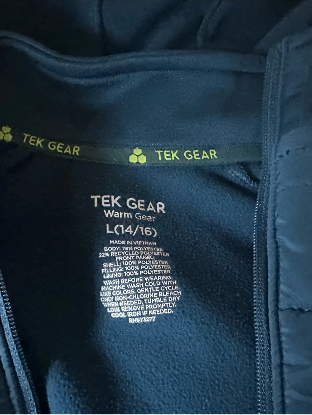 tek gear Dark Teal Quilted Hooded Jacket
